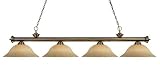 Z-Lite Pool Table Light - Riviera Antique Brass 4 Light Pool Table Light