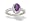 14K White Gold Genuine Oval Amethyst and Diamond Couture Ring - Size 4