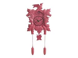 Silly Wall Clock Cuckoo, Plastic, Pink