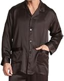 Intimo Men's Classic Silk Pajamas, Black, X-Large