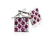 Large Silver and Pink Swarovski Crystal Cufflinks with Gift Box
