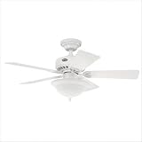 Hunter Fans 28039 44 Auberville Traditional Indoor White Ceiling Fan w/ Light & Blades