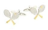 Crossed tennis racquet cufflinks with presentation box