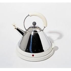 Alessi Micheal Graves Electric Kettle With Bird White Accessories