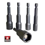 Pro-Grade 5-Piece Hex-Shank Magnetic Power Nut Setters - SAE