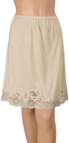 Gemsli Elegance, Nylon Half Slip with Novelty Lace, Cling Free # HK304