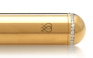 Jimmyjane Little Gold Eternity Vibrator with luminous diamonds