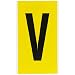 Brady 1570-V,  15 Series Number & Letter Card, 9" Height x 5" Width, Black on Yellow, Legend "V"  (1 per Order)