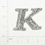 Letter "K" Sequin Applique - Silver - SM1216K-SL. Available in 7 colors. Characters and Symbols Sequin Appliques, Patches and Motifs Collection.