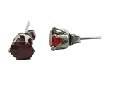 Red Garnet Cubic Zirconia Diamond Earrings - Adult Fashion Jewelry with January Birthstone