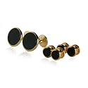 Onyx and 14kt Overlay Cufflinks and Studs