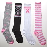 Pink Ribbon Knee Socks