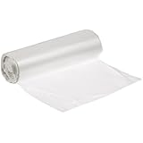 Spectrum CP242406N HDPE Institutional Trash Can Liner, 7-10 gallon Capacity, 24" Length x 24" Width x 6 micron Thick, Natural (Case of 1000)