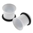 White Titanium Anodized Single Flared Plugs with "O" ring - 8G - Sold as a Pair
