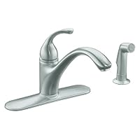 KOHLER K-10412-G Forte Single Control Kitchen Sink Faucet, Brushed Chrome