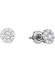 0.50CTW ROUND DIAMOND LADIES FLOWER EARRINGS