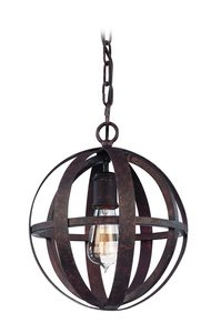 Troy F2511WI - Small Globe Pendant - 1 Light - Weathered Iron Finish - Flatiron Collection On Sale