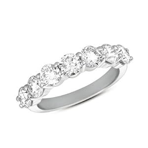 14k 2.10 Dwt Diamond White Gold Prong Band Ring - JewelryWeb