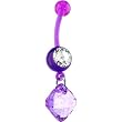 Bioplast Purple Jewel Drop Dangle Belly Ring