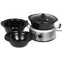 Hamilton Beach 33135 3-in-1 Slow Cooker with 2-, 4-, and 6-Quart Crocks, Stainless Steel