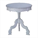 Distressed White Wood Round Table - Style 34708