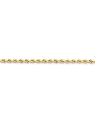 14k Yellow Gold 7in 3mm D/C Rope with Lobster Clasp Chain Bracelet