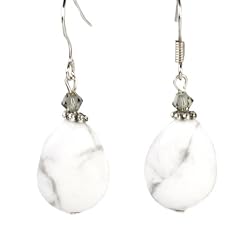 Natural Stone Earrings - Tahiti White