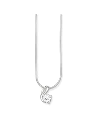 Sterling Silver 18in CZ Pendant & Chain Necklace. Metal Wt- 6g