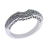 14k White 0.26 Ct Diamond Band Ring - Size 7.0