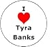 I Love TYRA BANKS Pinback Button Heart Pin 1.25