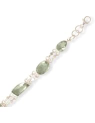7" + 1.5" Extension Green Amethyst Bracelet 925 Solid Sterling Silver Designer