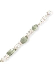 CleverSilvers 7+1.5 Extension Green Amethyst Bracelet