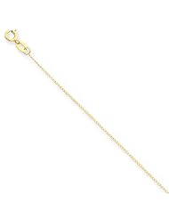 14K Yellow Gold 0.42mm Curb Link Chain Necklace