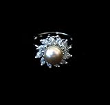 Pink Freshwater Pearl & CZ Ring
