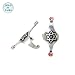 Star of David Ear Cuffs Sterling Silver with Red Jewels