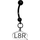 Text Message L8R Belly Ring