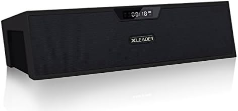 Xleader Bluetooth Speaker,Portable Wireless Speaker with Powerful Sound,LCD Display,Alarm Clock ,FM radio,1500mAh Battery Support 10 Hours Playtime (Full Black)