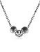 Forzieri Chrome Gothic Sterling Silver Mickey Mouse Skull Necklace