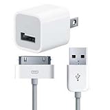 New OEM Apple iPhone 3G/3GS/4, and iPod USB Wall Charger with Sync Cable