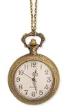 ZAD Large Grandfather's Pocket Watch Antiqued Gold Vintage Look Necklace Watch on LONG 28