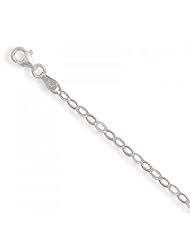 MMA Silver - 16 inch Flat Diamond Shape Link Chain Necklace