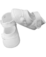 Girls Cotton Shoe with Embroidered Rosebud