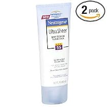Neutrogena Ultra Sheer Dry-Touch Sunblock with Helioplex SPF 55, Non-Greasy 3 Ounce Tubes (Pack of 2) Total 6 Ounces, Plus FREE Neutrogena Lip Moisturizer SPF 15
