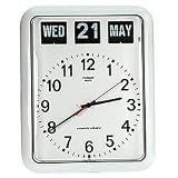 TWEMCO RETRO CALENDAR WALL CLOCK, WHITE