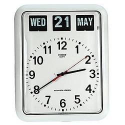 TWEMCO RETRO CALENDAR WALL CLOCK, WHITE
