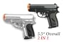 2 Airsoft Pocket Pistol W/carry Case. Silver and Black.