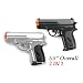 2 Airsoft Pocket Pistol W/carry Case. Silver and Black.