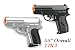 2 Airsoft Pocket Pistol W/carry Case. Silver and Black.
