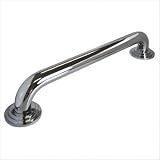 16 Decorative Grab Bar with Round Stepped Escutcheon Finish: Polished Chrome