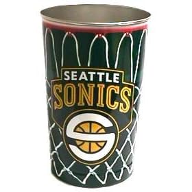 Seattle Supersonics NBA 15" Inches Metal Trash Can/Waste Basket